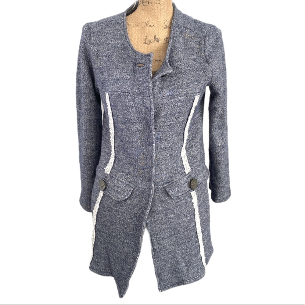Neon Buddha coat grey white pockets XS